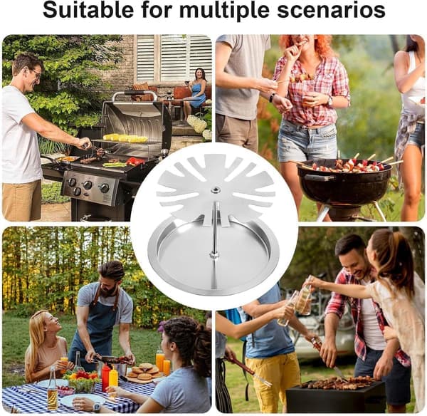 Kyllinglårstativ i rustfritt stål, 10-roms rotisseriegrill, 2-i-1 BBQ-tilbehør