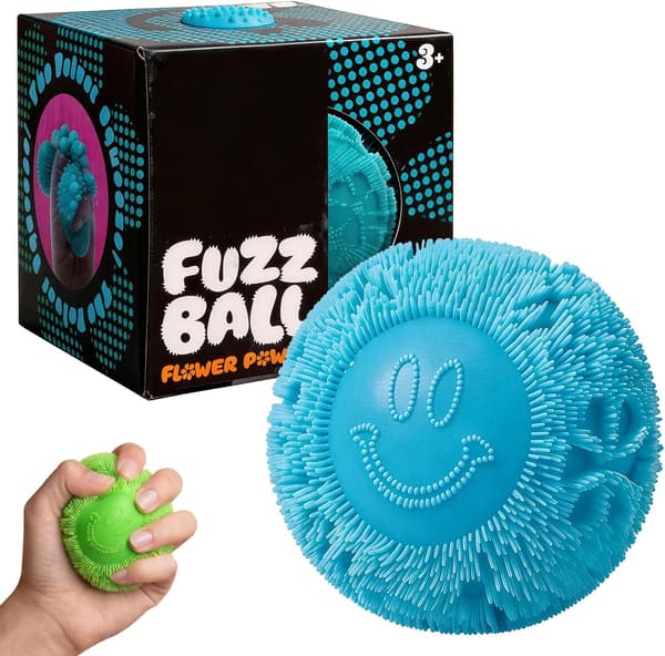 Fuzz Ball Squishy Stressbold Langsomt Stigende Memory Foam Fidget Squishy Fuzz Bolde Voksne Angst Stressaflastende Legetøj - Blå