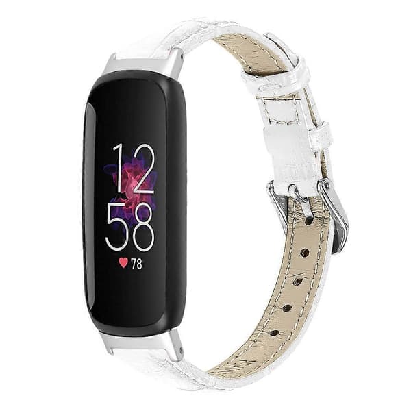 Erstatningsrem til Fitbit Inspire 3, Bambusmønstret PU-læder, Justerbar Urrem White