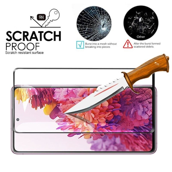Samsung Galaxy S20 FE / Samsung Galaxy S20 FE 5G - Heltäckande Härdat Skyddsglas