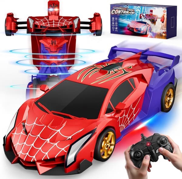 Remote Control Transforming Car 2.4GHz Spider RC Car and Robot, One-Click Transformation and 360° Rotation Toy Gift.