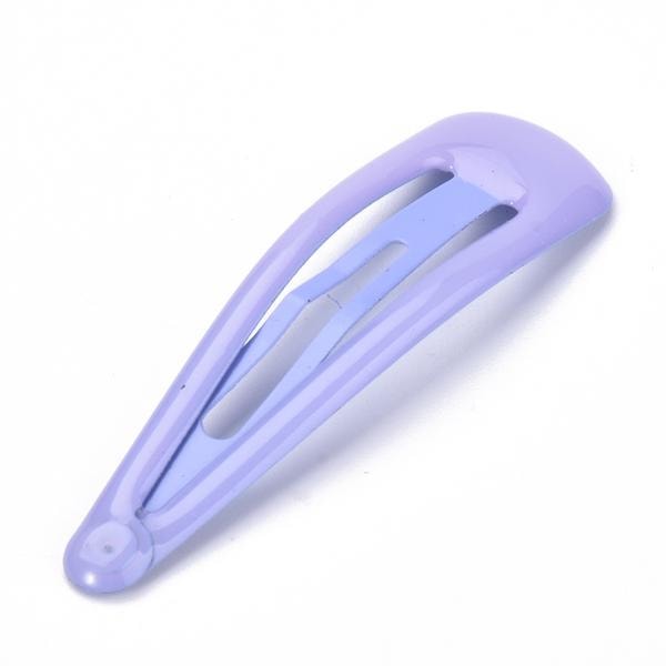 6 st.Ljus lila Emaljerade click-clack hårspänne 46.5x13mm Lavendel Lavendel