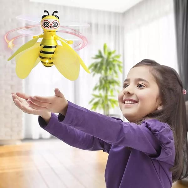 Flying Bee Toys for Beginners Intelligent Induction Automatic Shutdown Protection Cute Flying Dolls with Lights