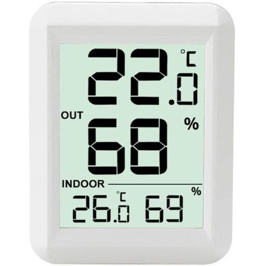 Innendørs/Utendørs Termometer - XVX - Digital LCD - Ekstra Stor Skjerm - Tilkoblet Sensor - Nøyaktighet
