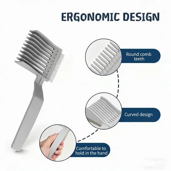 Hårklippekam, profesjonelt buet posisjoneringskam, gradient hårklippekam med ergonomisk design 2 stk