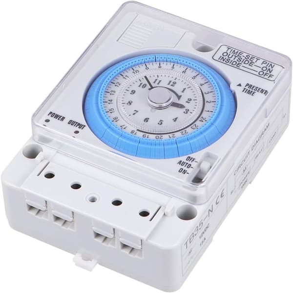 Timer - Mekanisk Tidskontrol Præcis Timer Timing Mekanisme til Hjem, Køkken og Kontor (Hvid) 24V 24V