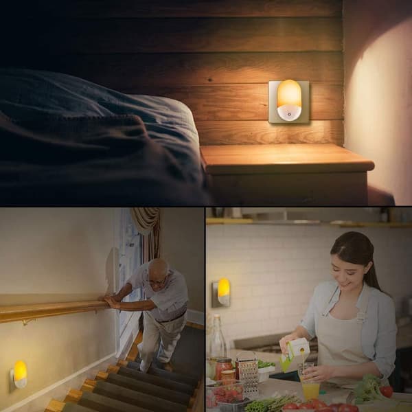Natlamper 4-pak - Plug-in væglamper med skumringssensor for nem brug SH2