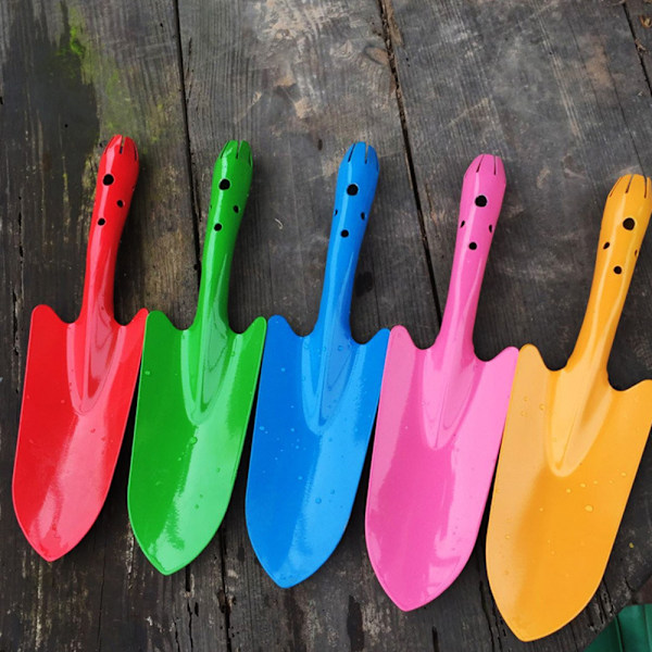 Mini färgglad handspade, murslev set trädgårdsredskap för blomjord plantering grävning (5-pack)