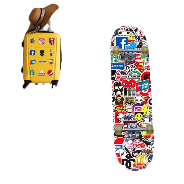100 st Mode Graffiti Stickers Vattentät Laptop Bagage Skate multicolor
