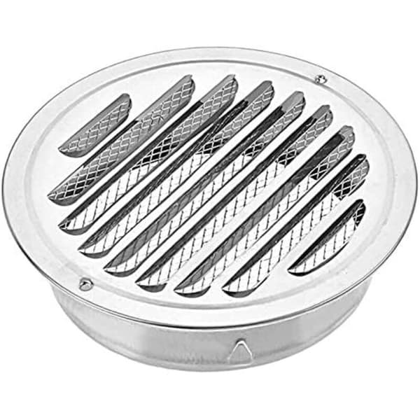 Rundt ventilasjonsgitter i rustfritt stål, 100 mm metallventilasjonsgitter