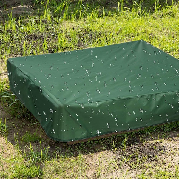 Sandlådeöverdrag, fyrkantigt skyddande överdrag för sand och leksaker borta från damm och regn, sandlådetak med dragsko, sandlådepoolöverdrag