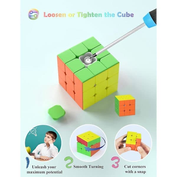 Speed Cube - Snabb Smidig Rotation Solid Hållbar & Icke-klibbig Frostad, Bästa Pussel Magic Cube Leksak - Roterar Snabbare Än Originalet för Barn
