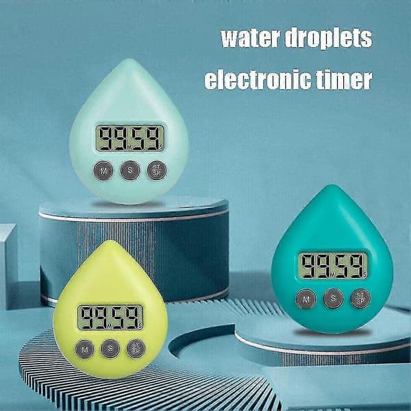 Digital dusjklokke med timer, vanntett timer med alarm og sugekopp Yellow