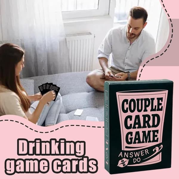 Drinking Game Cards for Couples - 50 Deep and Fun Question Cards for Date Nights and Parties, Intimate Conversation Game for Adults