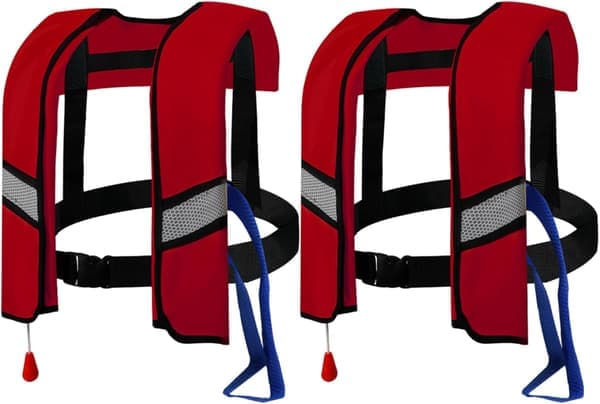 2-pak 150N automatiske redningsveste med refleksstriber [ZHE]