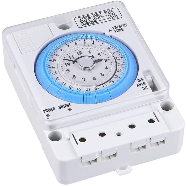Timer - Mekanisk Tidskontroll Nøyaktig Timer Timing Mekanisme for Hjem, Kjøkken og Kontor (Hvit) 24V