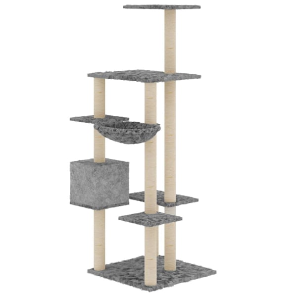 vidaXL Klösträd med sisalpelare ljusgrå 142 cm Grå