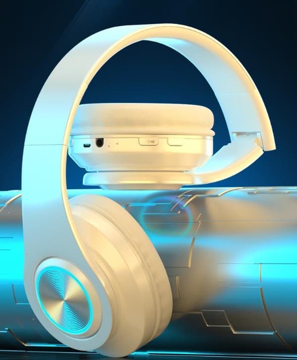 Lyse Bluetooth-hovedtelefoner Over-Ear Subwoofer Trådløse Sportshovedtelefoner sorte