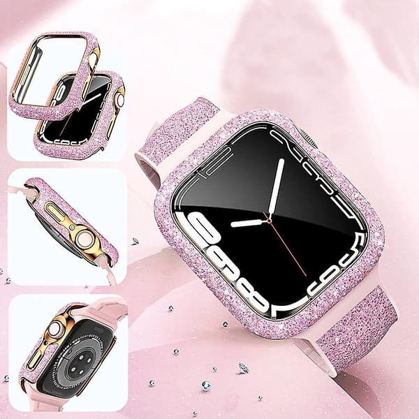 For Apple Watch Series 6 / 5 / 4 / SE / SE (2022) 44mm Watch Case PC Protective Frame with Shiny Crystal