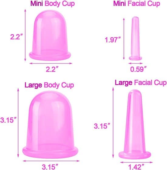 7 dele - Cellulitekopper - Cupping mod Cellulite - Cuppingkopper - Hele kroppen - Cuppingkopper Massage - Vakuum Silikone Cupping Sæt - Til Ansigt, Arme og Ben