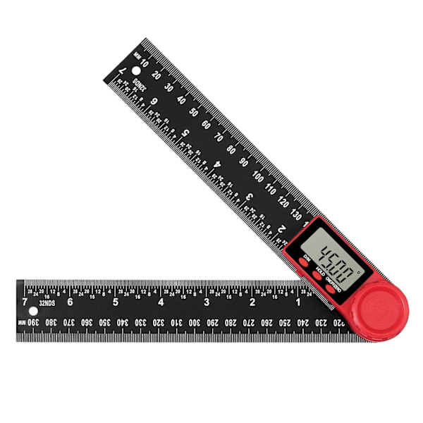 2 i 1 digital vinkelmätare, LCD digital vinkelmätare 8-tums 200 mm vinkelmätare, nollinställning, gradvis vändning och 0-360° låsfunktion för