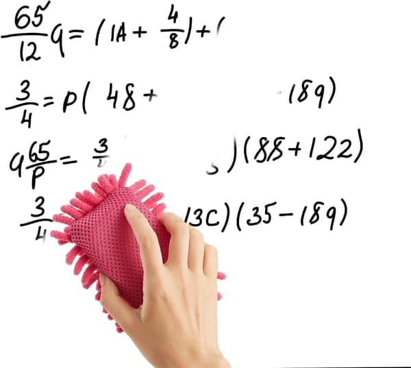 4 dele tør viskelæder mikrofiber shag vaskbart whiteboard viskelæder til tuscher kridt hjem og kontor (grå blå og pink)