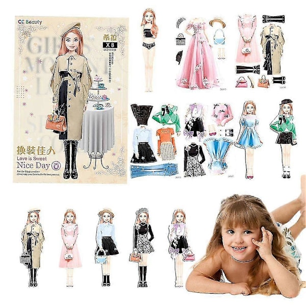 Magnetiska Klä Upp Prinsessa Pappersdockor För Flickor Magnetisk Klä-Upp Docka C C