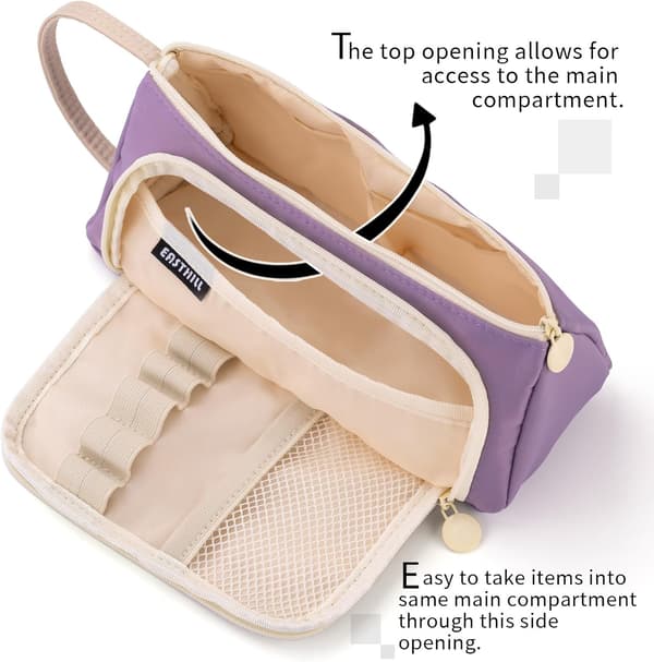 Canvas Pencil Case with Large Capacity, Large Storage Pouch for Pens, Markers, Simple School and Office Organizer