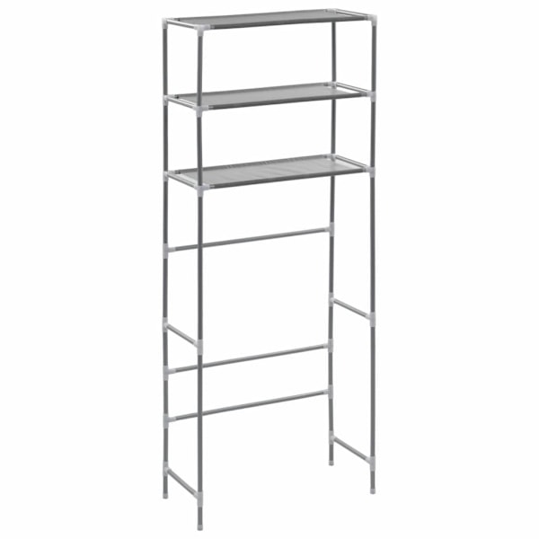vidaXL Hylla för tvättmaskin med 3 hyllplan silver 69x28x169 cm Silver