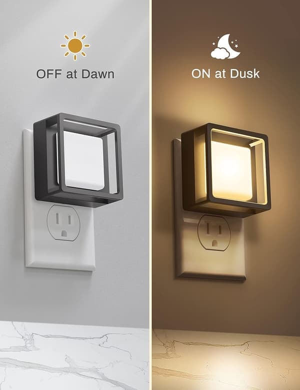 LED Night Light Wall Mounted Night Light [2-Pack] with Dusk Sensor Dimmable Night Light Adjustable Brightness Soft White Light.