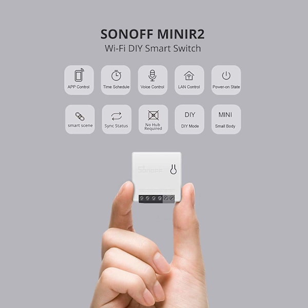 Sonoff 10-pack Mini Tvåvägs Smarta Strömbrytare, Små Drivrutiner, Timers, Ljusströmbrytare, Fjärrkontrollmoduler med Alexa