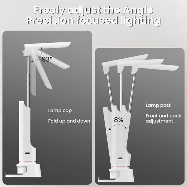 Wireless Desk Lamp with Retractable Design | 3-Mode Rechargeable Portable Lamp, Phone Stand for Reading & Emergencies