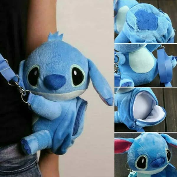 Stitch Mini Plush Backpack, Children's Plush Backpack, Blue