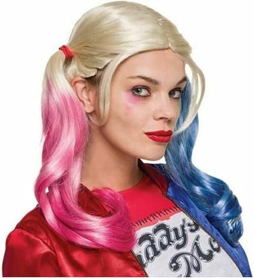 Rosa och blå lång lockig peruk för kvinnor - Cosplay