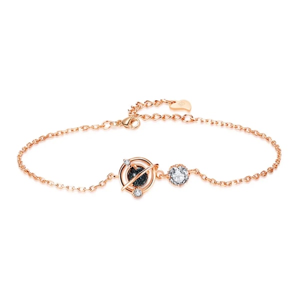 Elegant S925 Sterling Silver Örhängen-Halsband-Ankelkedja Set Lyxigt Bröllops Smycke