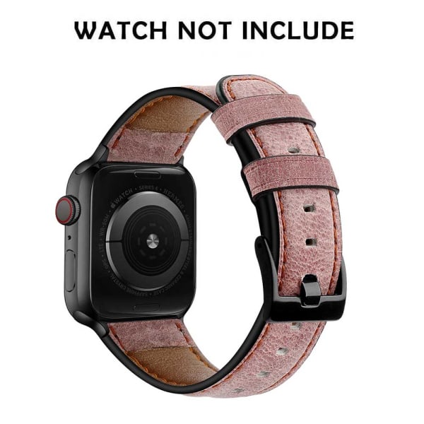 Läderband Kompatibelt med Apple Watch Band för Män Kvinnor, Vintage Läder Armband Ersättningsband Kompatibelt för iWatch 38-40mm Grå