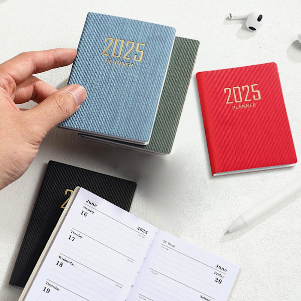 2025 A7 Planner Färgad Omslag Schema Anteckningsbok Daglig Planerare Sche Red 1pc Red 1pc