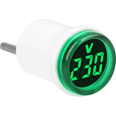 Household AC Voltmeter with Digital Display, European Round Plug, with Indicator Light, Accurate Measurement, Green