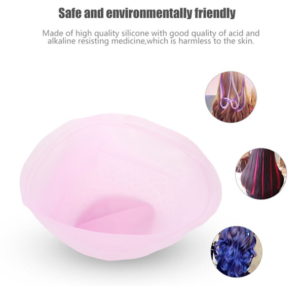 Hårsilikon Gelmössa Färghårfärgningsmössa Hårstylingverktyg med krok (Rosa)