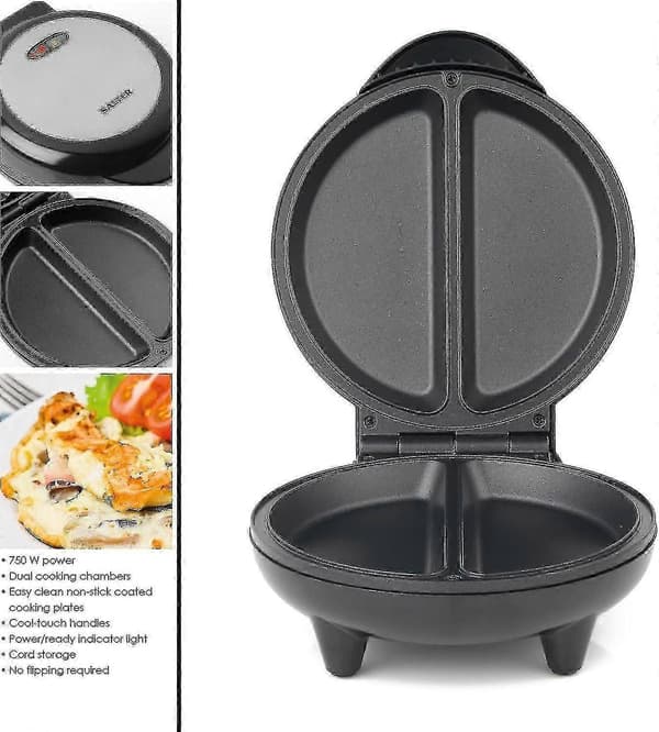 EK2716 Double Omelette Maker Double Egg Cooker with Non-Stick Coating, Deep Electric Multi-Cooker, 2-3 Minute Preheating Better Choice from JJ