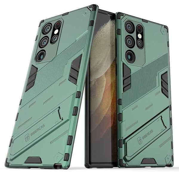 Samsung S24 Ultra Stöttåligt Skal med Kickstand ThinArmor V2 - Grön
