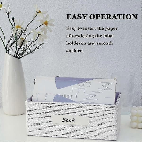Label Holders Self-Adhesive Shelf Edge Label Clear Shelf Edge Label Index Card Pockets Drawers File Storage Boxes Label Holders 100-pack Transparent  White