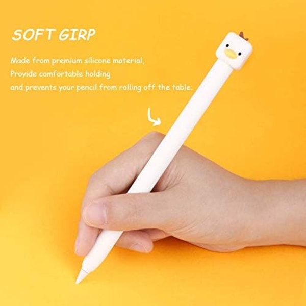Fodral för Apple Pencil 1:a generationen iPencil Fodral Mjukt Silikonfodral Söt Anka Design Hållare Skyddande Överdrag Tillbehör Kompatibel med iPad