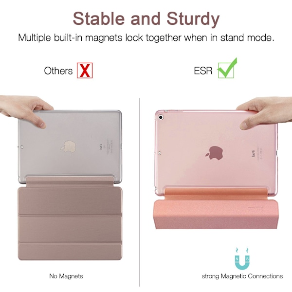 Smartfodral för iPad Air 2, Smartfodral genomskinligt frostat bakre magnetiskt fodral med automatisk sömn-/väckningsfunktion