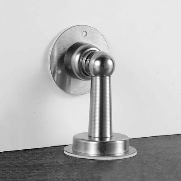 Magnetisk dørstopper - Sæt med 2 gulv- og vægdørstoppere - Justerbar længde - Magnethoved - Rustfrit stål