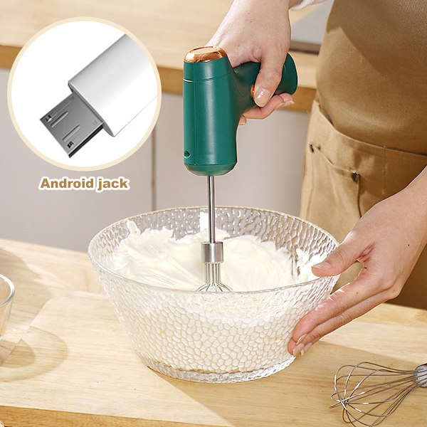 Sladdlös handmixer, elektrisk visp USB uppladdningsbar handhållen elektrisk mixer Enkelsteg (enkelt huvud/dubbelt huvud)