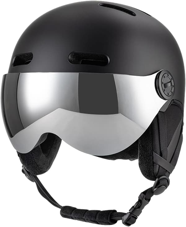 Ski Helmet with Detachable Goggles Size M (55-58 cm) Lightweight Shockproof Windproof 12 Ventilation Holes Removable Inner Lining