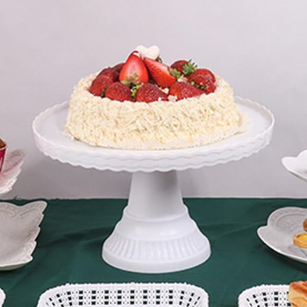 Cake Stand Stable Non-slip Plastic Wave Design Dessert Display Plate for Wedding