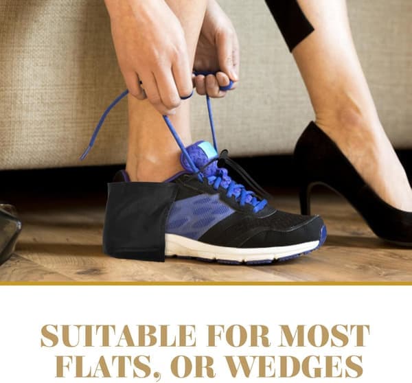 Unisex Shoe Heel Protector Mat Black 20 x 8 cm