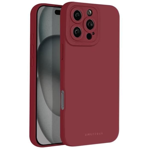 iPhone 16 Pro-deksel Matt Silikon Myk Kamerabeskyttelse Burgunder